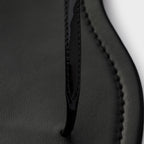 Patent leather thong sandals – upper with metal buckle Enameled metal triangle logo Leather and monoblock rubber – LUX VERSE Luxury Designer Fashion Outlet