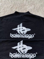 Schwarzes Baumwoll-Rundhals-Sweatshirt mit Logo – Herren