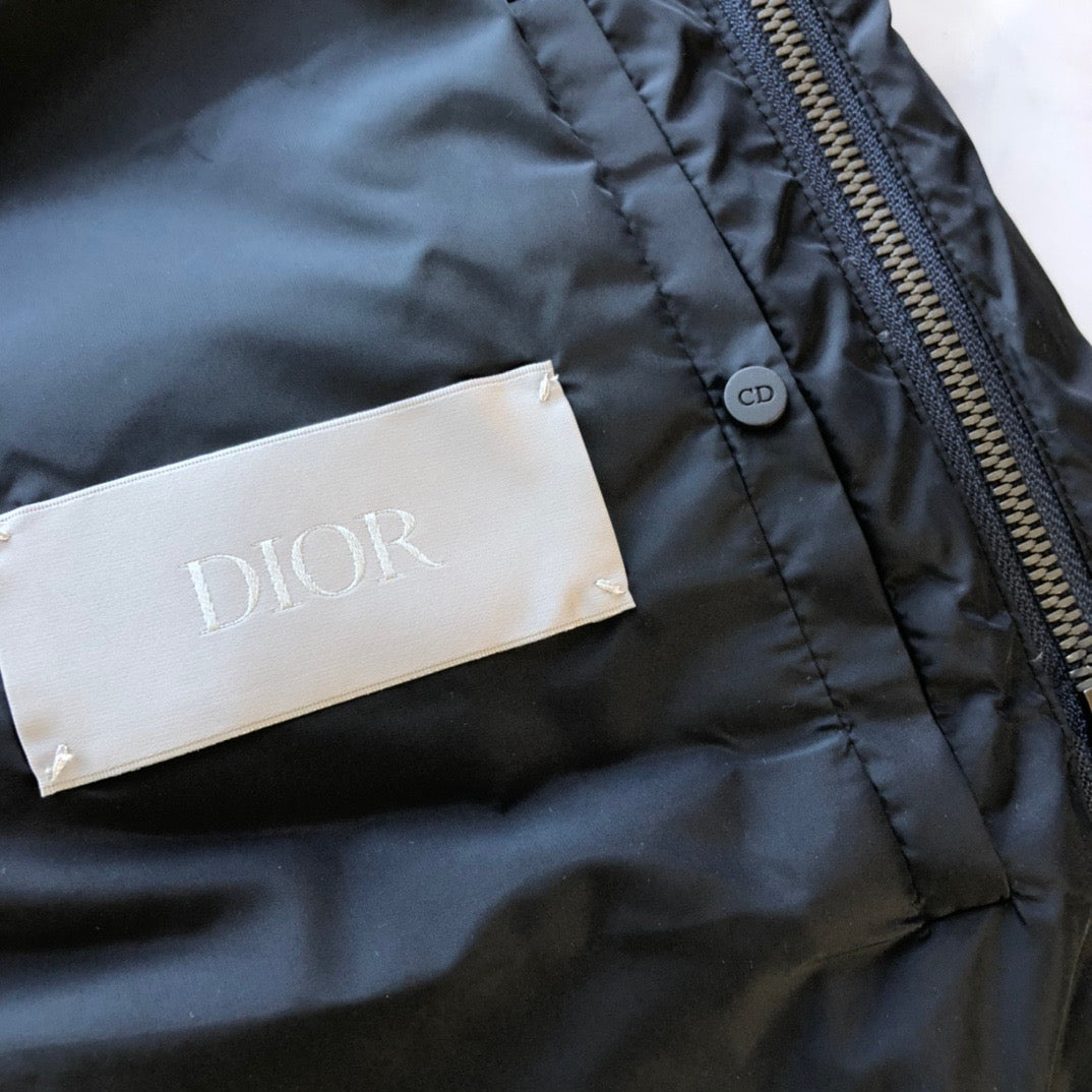 Dunkelblaue und schwarze Pufferjacke – Herren
