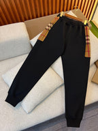 Black Cotton Cuffed Joggers - Men's