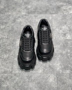 Black Leather Lug-Sole Chunky - Men's