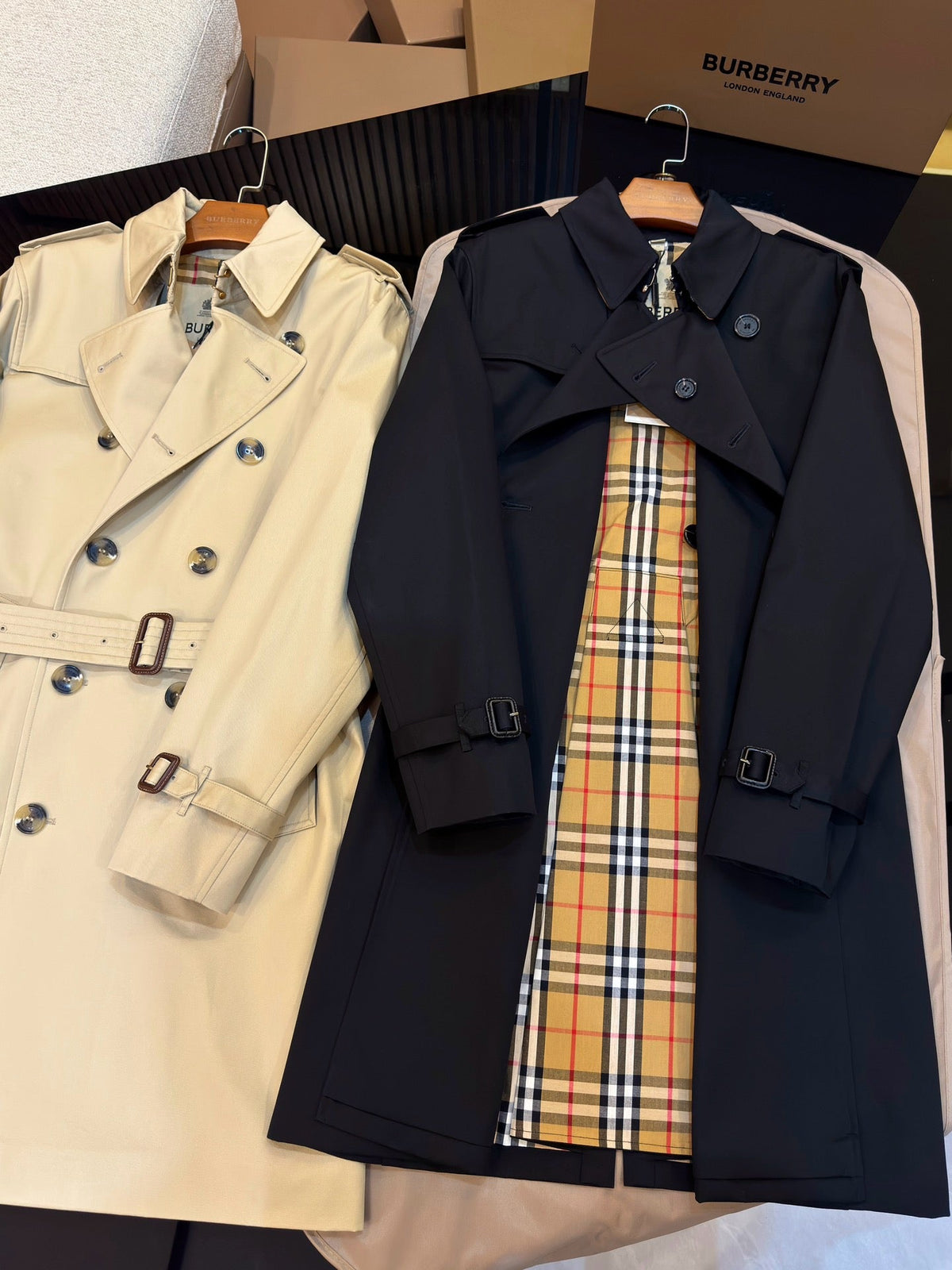 Marineblauer Trenchcoat für Herren