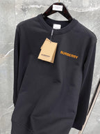 Black Cotton Tonal Crewneck - Men's