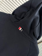 4-Bar Reißverschluss-Hoodie Schwarz - Herren