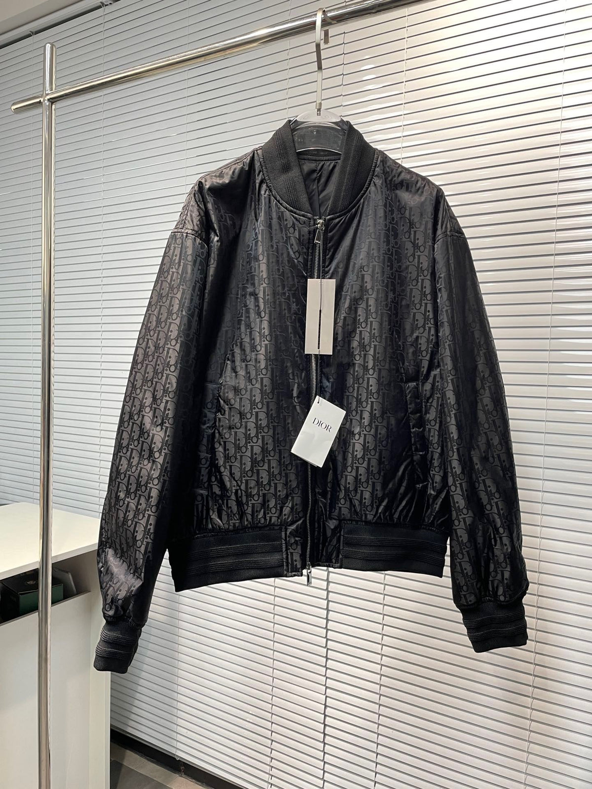 Schwarzer Stepp-Bomber aus Nylon – Herren