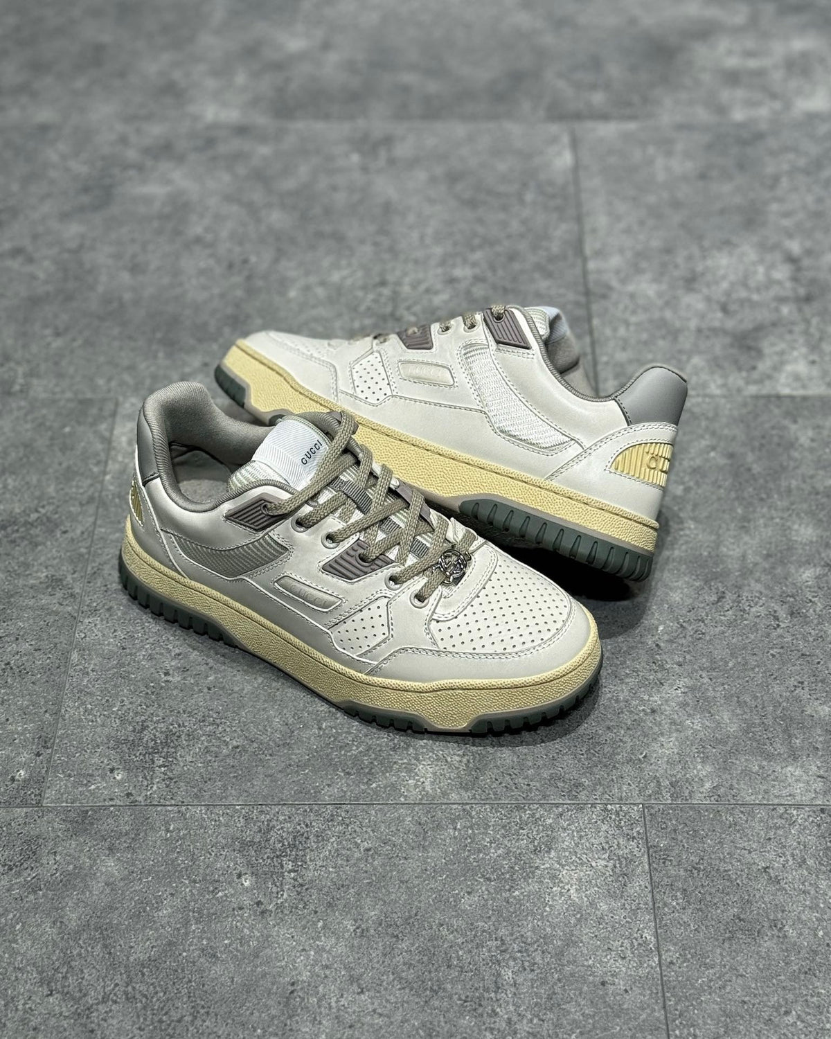 White and Grey Sneakers