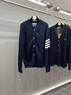 4-Bar Cardigan Navy Knit - Men's