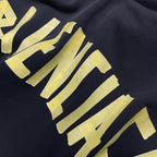 Marineblauer Baumwoll-Pullover mit Text-Logo – Herren
