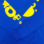Blauer Baumwoll-Pullover mit Grafikdruck – Herren