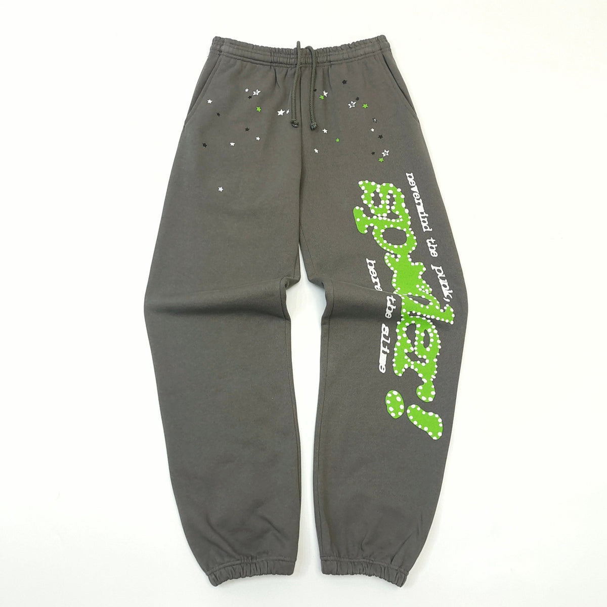 Grey Cotton Graphic Joggers - Men's