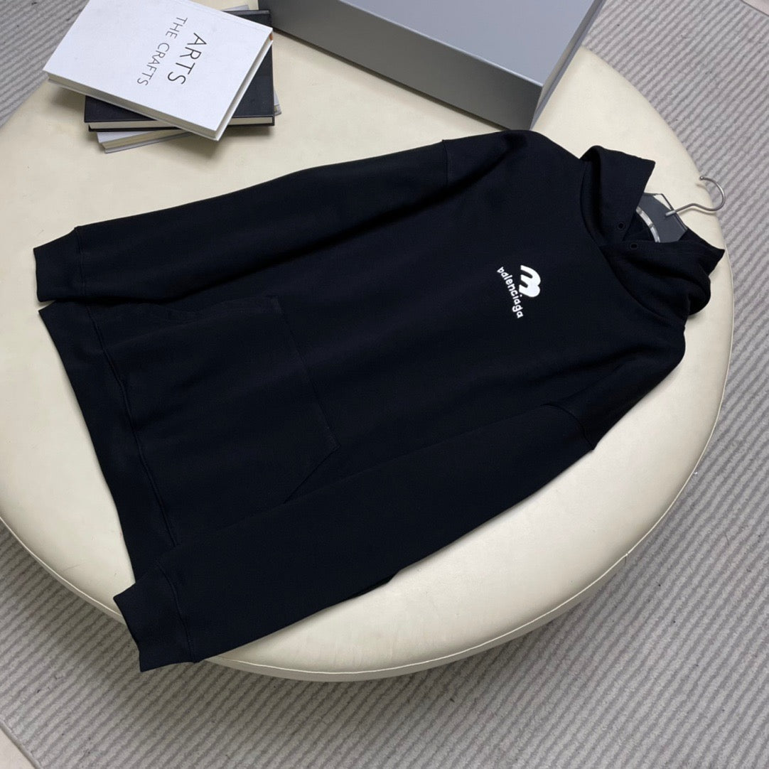 Schwarzer Baumwollpullover mit Ton-in-Ton-Muster – Herren