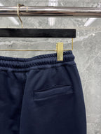 Jogginghose für Herren aus gestreifter Baumwolle in Marineblau