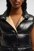Badia Down Puffer Vest – crafted from nylon laqué Nylon laqué lining Down-filled Snap button closure Zipped – LUX VERSE Luxury Designer Fashion Outlet