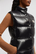 Badia Down Puffer Vest – the Badia down vest is crafted from nylon laqué—an iconic material with a luxurious – LUX VERSE Luxury Designer Fashion Outlet