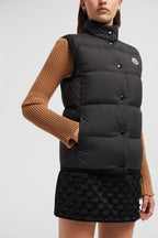 Badia Down Vest – the puffer vest is completed by a high neck and elastic trim for added warmth – LUX VERSE Luxury Designer Fashion Outlet