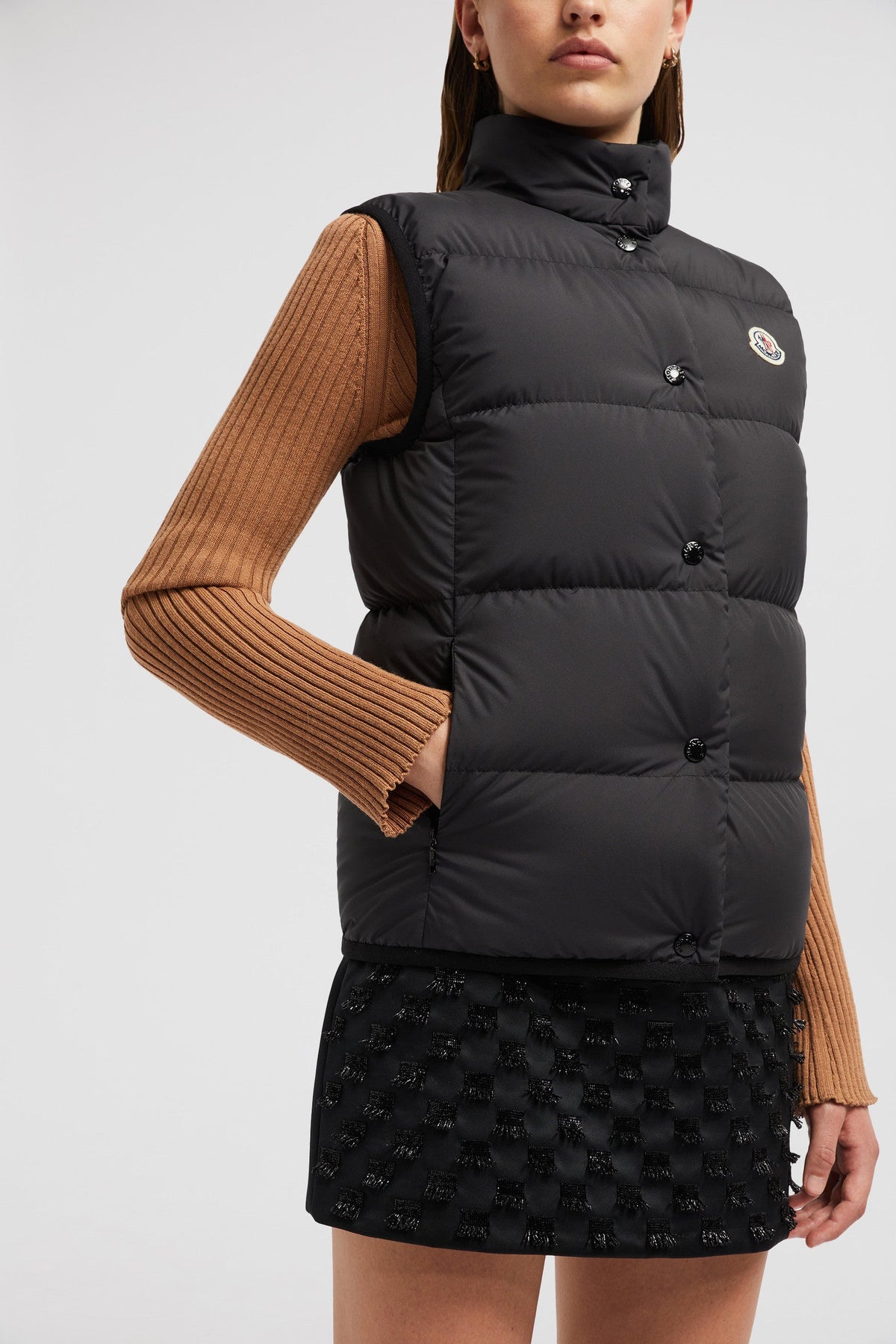 Badia Down Vest – the puffer vest is completed by a high neck and elastic trim for added warmth – LUX VERSE Luxury Designer Fashion Outlet