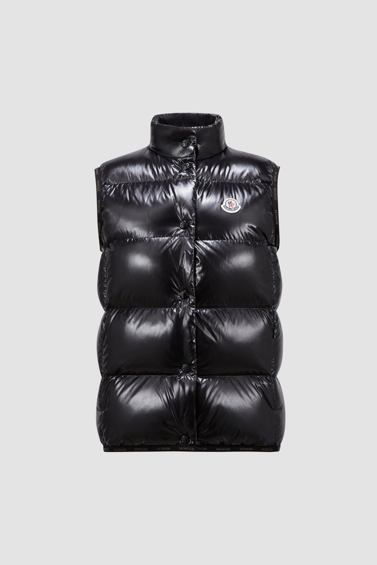 Badia Down Puffer Vest – crafted from nylon laqué Nylon laqué lining Down-filled Snap button closure Zipped – LUX VERSE Luxury Designer Fashion Outlet