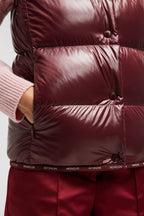 Badia Down Puffer Vest – crafted from nylon laqué Nylon laqué lining Down-filled Snap button closure Zipped – LUX VERSE Luxury Designer Fashion Outlet