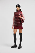 Badia Down Puffer Vest – crafted from nylon laqué Nylon laqué lining Down-filled Snap button closure Zipped – LUX VERSE Luxury Designer Fashion Outlet