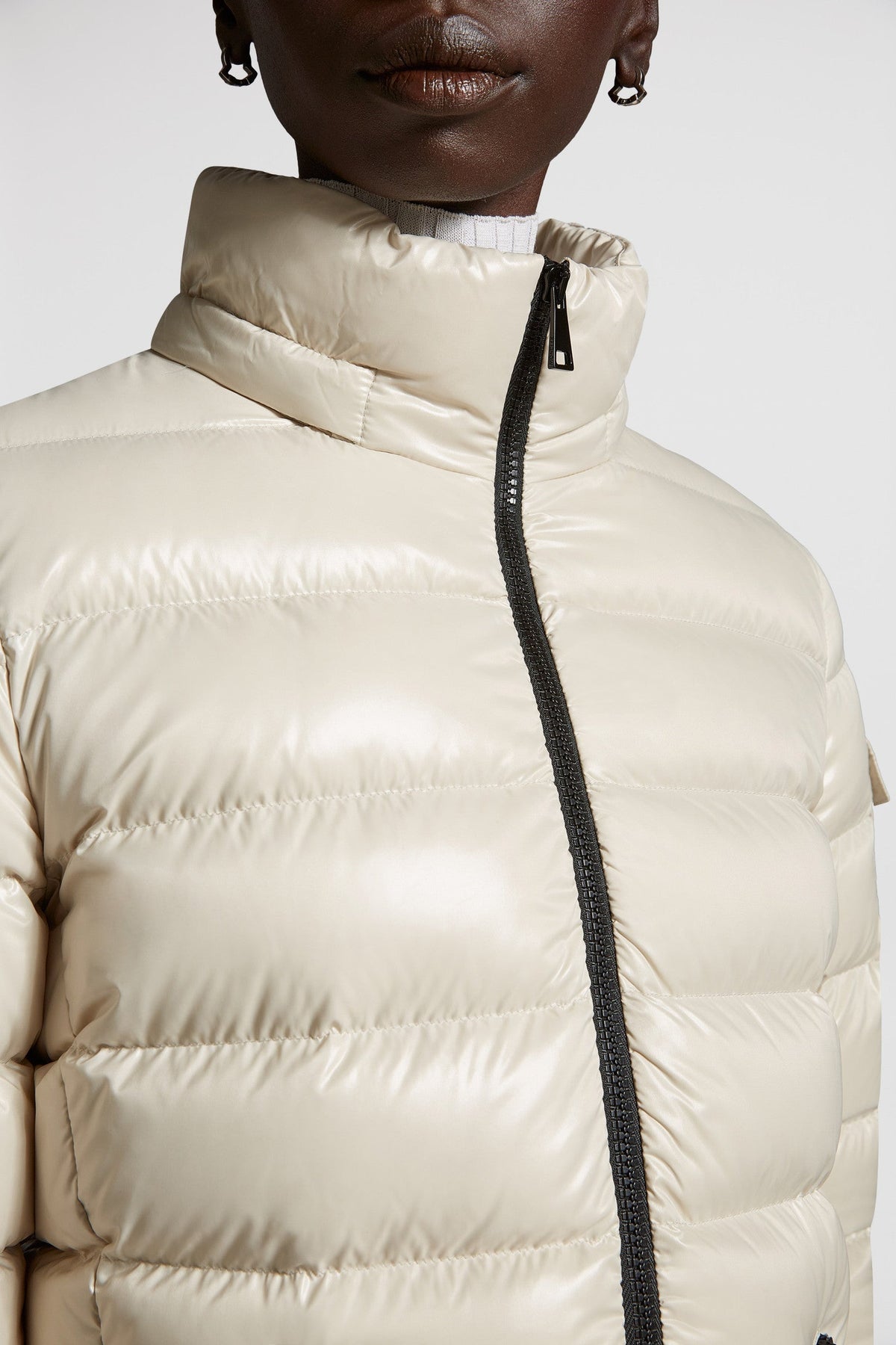 Bady Short Down Jacket – emblematic of DNA, the Bady down jacket for women is crafted from glossy nylon laqué – LUX VERSE Luxury Designer Fashion Outlet