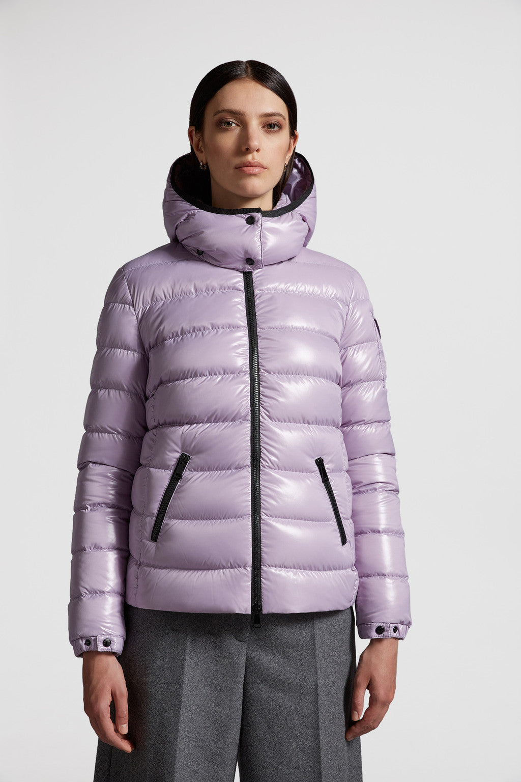 Bady Short Down Jacket – a brand signature, a classic patch pocket, adorns the Bady's sleeve – LUX VERSE Luxury Designer Fashion Outlet