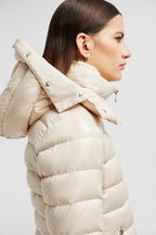 Badyf Short Down Jacket – crafted from nylon laqué Nylon laqué lining Down-filled Detachable hood with – LUX VERSE Luxury Designer Fashion Outlet