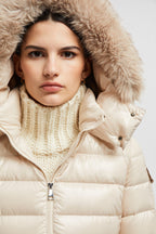 Badyf Short Down Jacket – crafted from nylon laqué Nylon laqué lining Down-filled Detachable hood with – LUX VERSE Luxury Designer Fashion Outlet