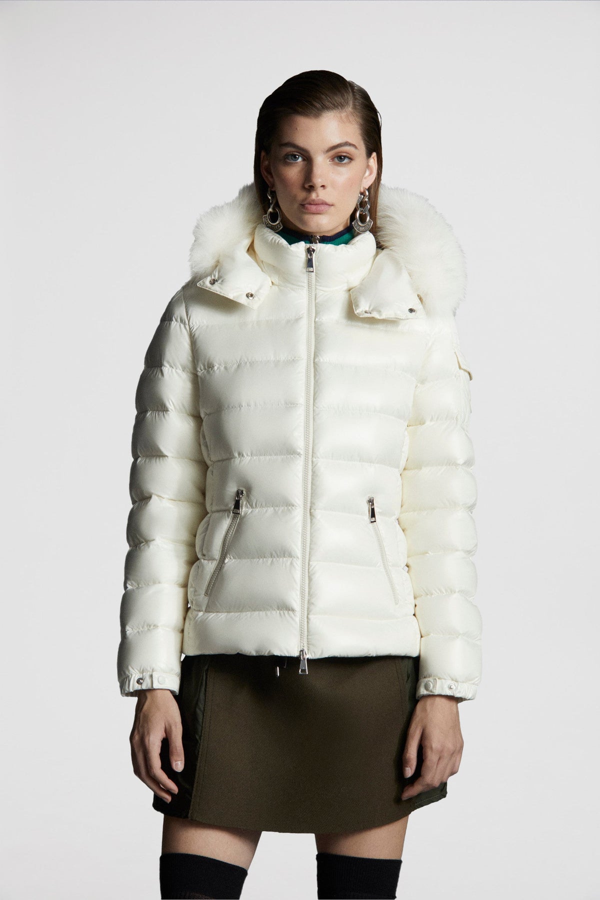 Badyf Short Down Jacket – crafted from nylon laqué Nylon laqué lining Down-filled Detachable hood with – LUX VERSE Luxury Designer Fashion Outlet