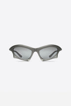 Bat BB0229S-002 sunglasses in silver – bat Rectangle Sunglasses in silver bio injected nylon with mirror silver – LUX VERSE Luxury Designer Fashion Outlet