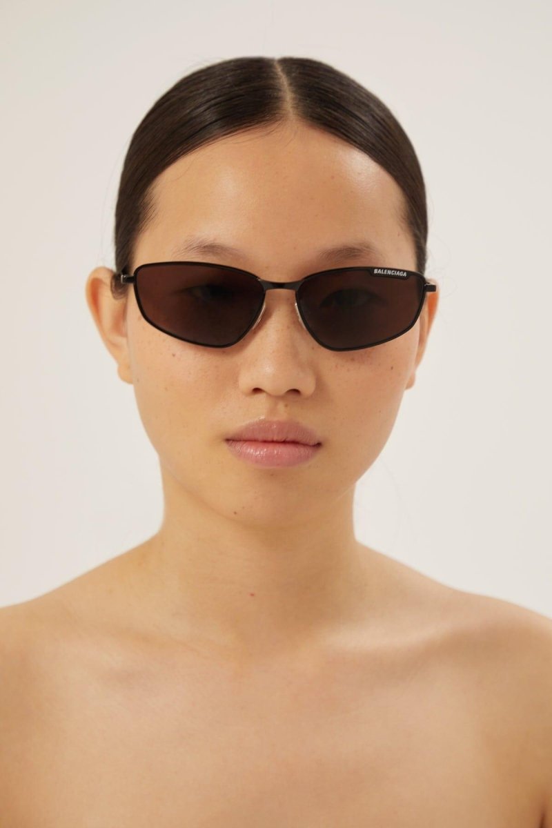 Black metal cat eye sunglasses – the structure, becoming part of the metal wire – LUX VERSE Luxury Designer Fashion Outlet