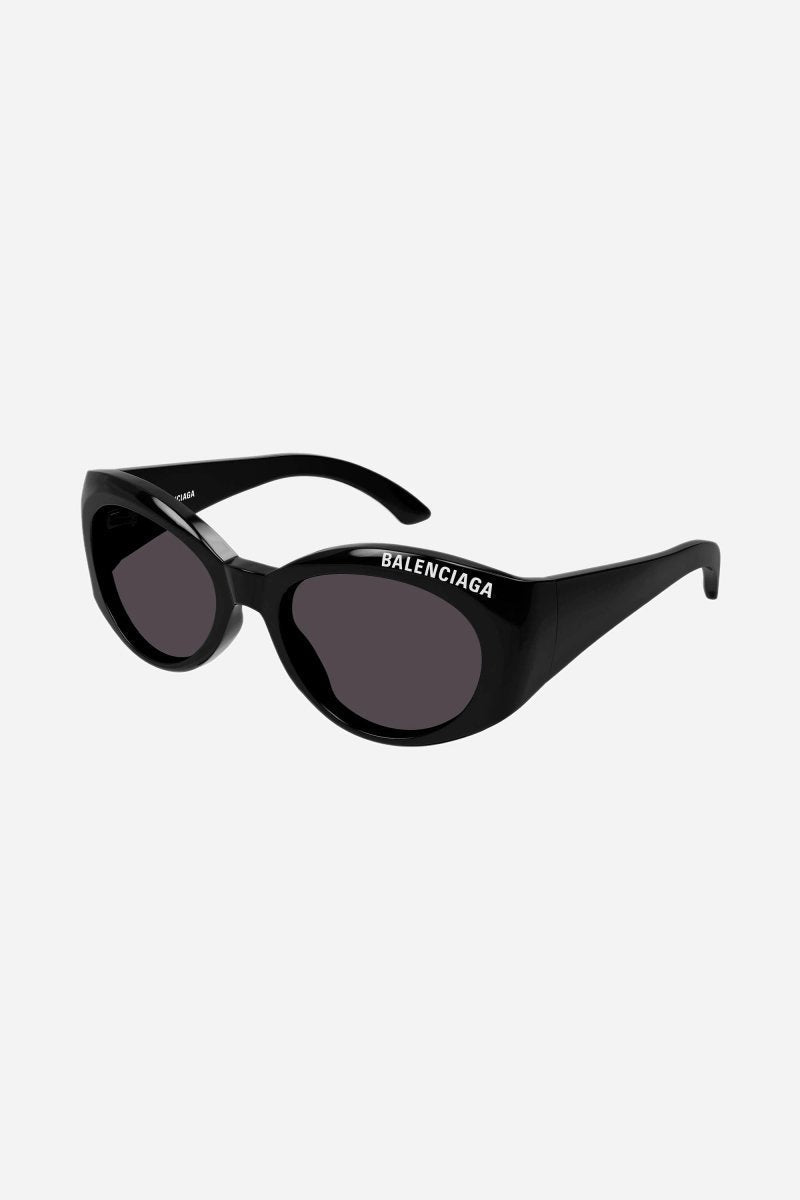 Black oval sunglasses – a concept featuring really smooth surfaces, volumes and peculiar bended end pieces – LUX VERSE Luxury Designer Fashion Outlet