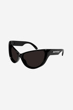 Black wrap around sunglasses – rectangle shape wrapping around the face – LUX VERSE Luxury Designer Fashion Outlet