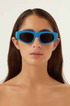 Blue and silver cat-eye BB sunglasses – available in classic colors or 80’s inspired color combinations – LUX VERSE Luxury Designer Fashion Outlet