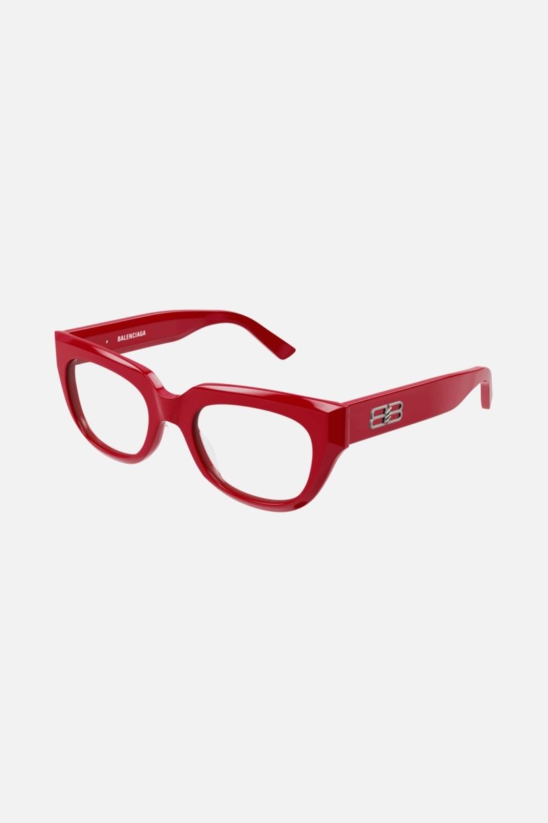 Bold red frames – a cat-eye feminine shape featuring a new signature inspired by a vintage BB logo – LUX VERSE Luxury Designer Fashion Outlet