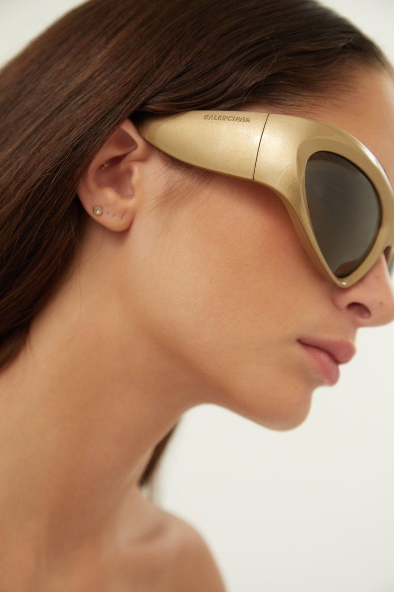 Bold wrap around gold sunglasses – Swift black wrap around shades – LUX VERSE Luxury Designer Fashion Outlet