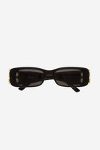 Dynasty black sunglasses featuring BB gold logo – new seasonal hand-written signature metal plaque from the Show cross-category – LUX VERSE Luxury Designer Fashion Outlet