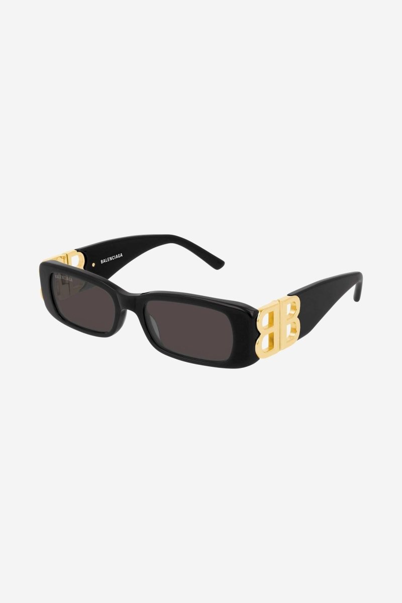 Dynasty black sunglasses featuring BB gold logo – featured on Show: statement Sunglasses in acetate with bold outlook yet slim – LUX VERSE Luxury Designer Fashion Outlet