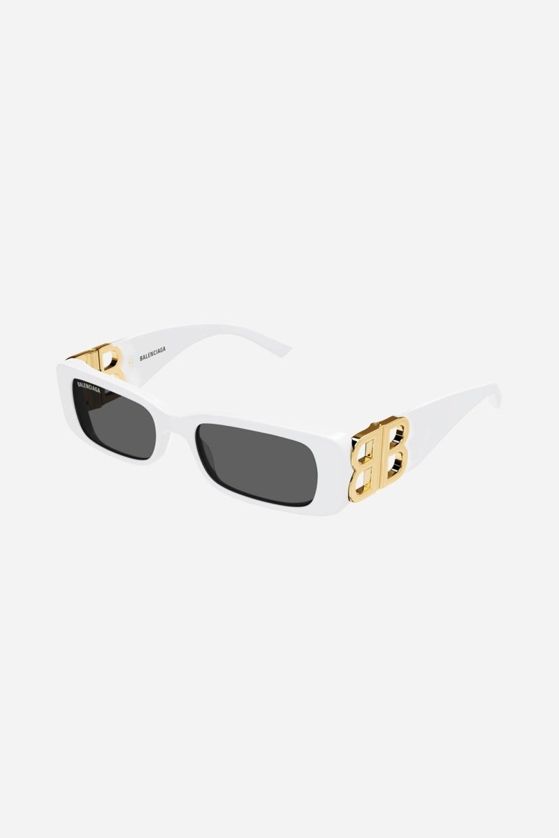 Dynasty micro white sunglasses featuring BB logo – featured on Show: statement Sunglasses in acetate with bold outlook yet slim – LUX VERSE Luxury Designer Fashion Outlet