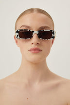 Dynasty zebra sunglasses – logo lasered on right lens – LUX VERSE Luxury Designer Fashion Outlet