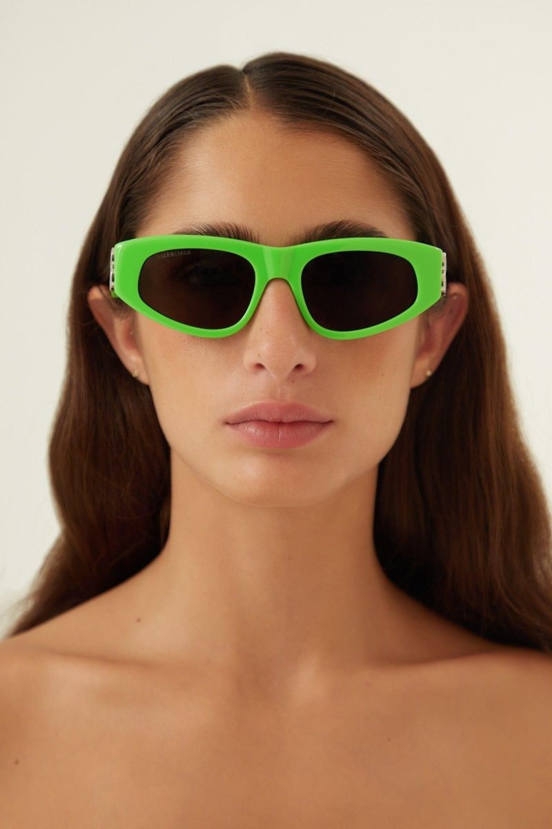Green and silver cat-eye BB sunglasses – available in classic colors or 80’s inspired color combinations – LUX VERSE Luxury Designer Fashion Outlet