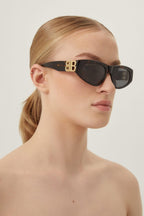 Havana cat-eye BB sunglasses – vintage-inspired sinuous oval shape in acetate with statement symmetrically folding – LUX VERSE Luxury Designer Fashion Outlet
