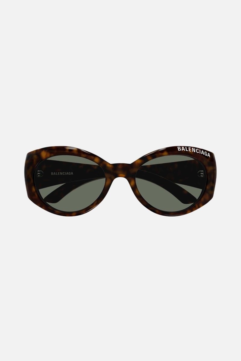 Havana oval sunglasses – the lasered logo is enhanced with enamel and is placed on the top bevel reaching – LUX VERSE Luxury Designer Fashion Outlet