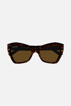 Havana oversize cat-eye sunglasses with BB logo – the execution is enriched by a peculiar tumbling finishing – LUX VERSE Luxury Designer Fashion Outlet