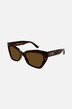Havana oversize cat-eye sunglasses with BB logo – rive Gauche concept featuring BB logo inpired on the vintage logo – LUX VERSE Luxury Designer Fashion Outlet