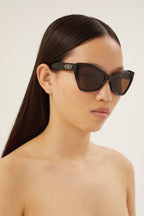 Havana oversize cat-eye sunglasses with BB logo – rive Gauche concept featuring BB logo inpired on the vintage logo – LUX VERSE Luxury Designer Fashion Outlet