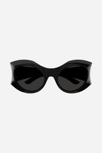 Hourglass round sunglasses in black – these sunglasses are in several looks of the's Spring 23 Collection, NYC – LUX VERSE Luxury Designer Fashion Outlet