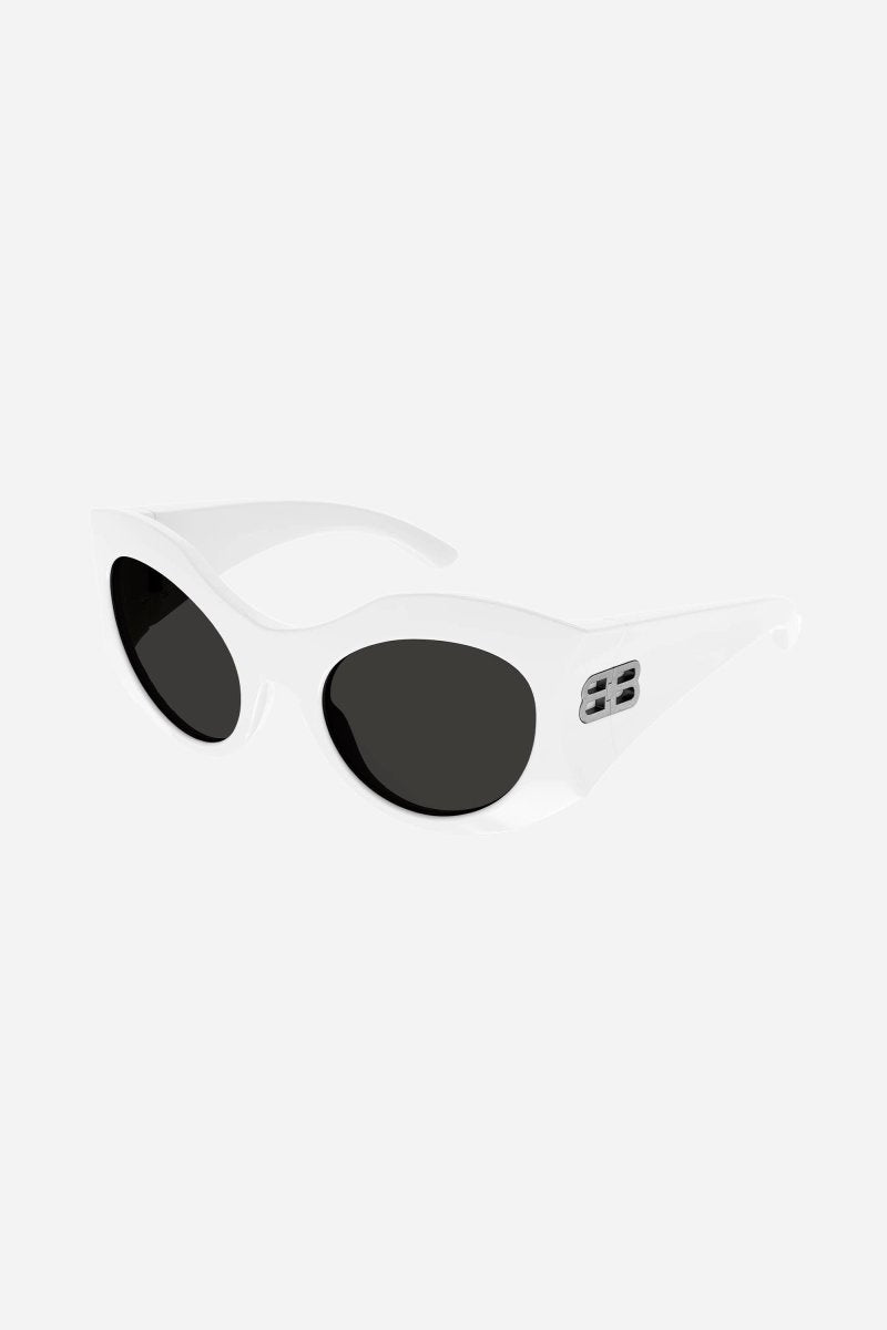 Hourglass round sunglasses in white – hourglass Round Sunglasses in black bio-based injected nylon with grey lenses – LUX VERSE Luxury Designer Fashion Outlet