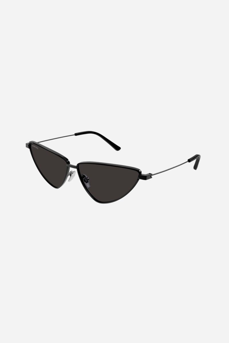Metal extreme cat-eye sunglasses – the style features all over logo on lenses in silver – LUX VERSE Luxury Designer Fashion Outlet