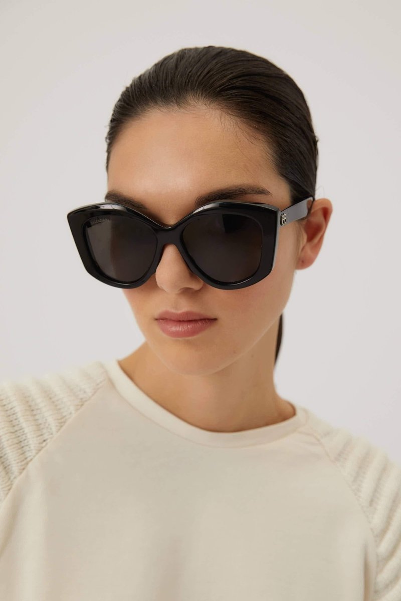 Oversized butterfly black sunglasses – iconic recall to CUT concept – LUX VERSE Luxury Designer Fashion Outlet