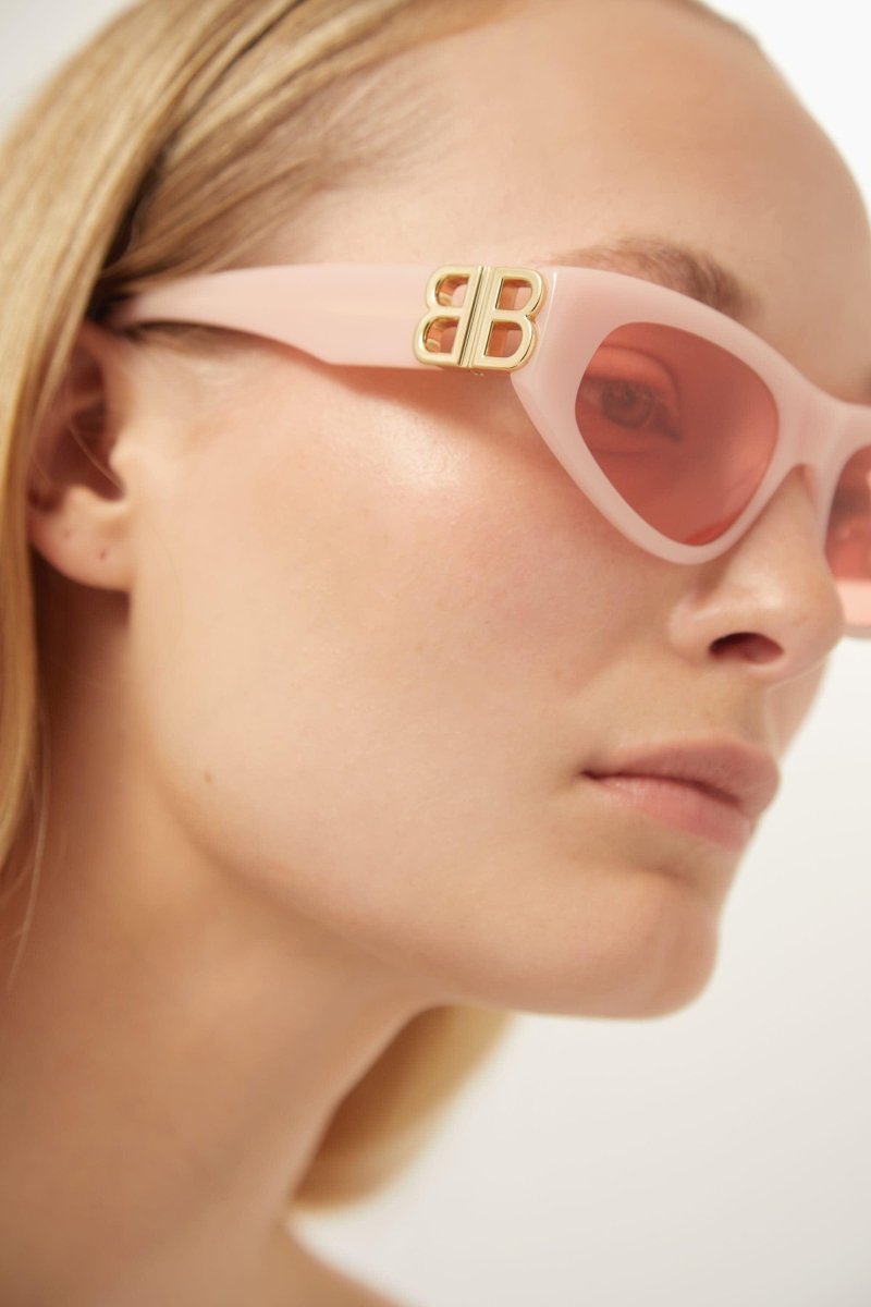 Pink cat-eye BB sunglasses – logo lasered on right lens – LUX VERSE Luxury Designer Fashion Outlet